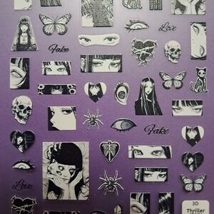 Gothic Black and White Nail Stickers